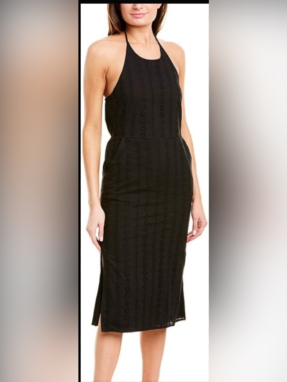 🆕 Ali & Jay Rose at Esters Black Eyelet MIDI Dress Size Large
